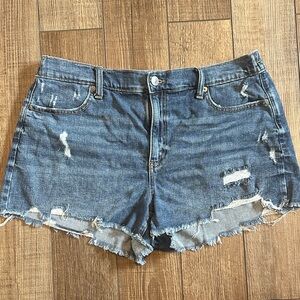 Aerie Blue Distressed Jean Shorts